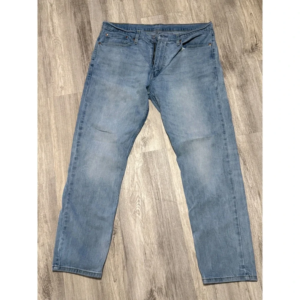 Levi's 502 Taper Fit Jeans Mens 36x32‎ Light Wash WaterLess Denim Blue 502-0101